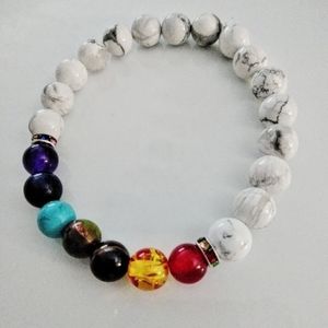 7 Chakra bracelet with white howlite